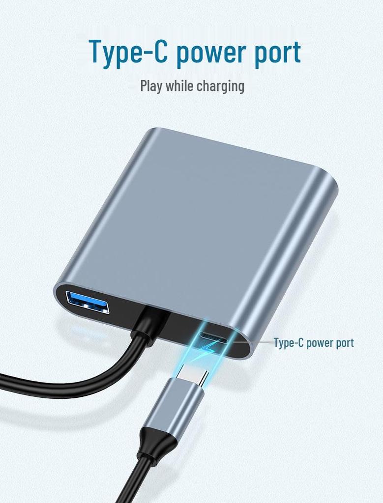 USB-C To Dual HDMI Adapter with USB 3.0 Hub, Supports Independent Triple Displays for M1/M2 Graphics Cards
