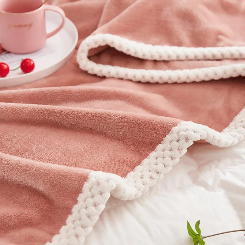 Latest Milk Velvet Autumn Winter Blanket designed for Bed Thick Flannel Weighted Blankets Gentle Comfortable Warm Plush Blankets designed for Bed Sofa