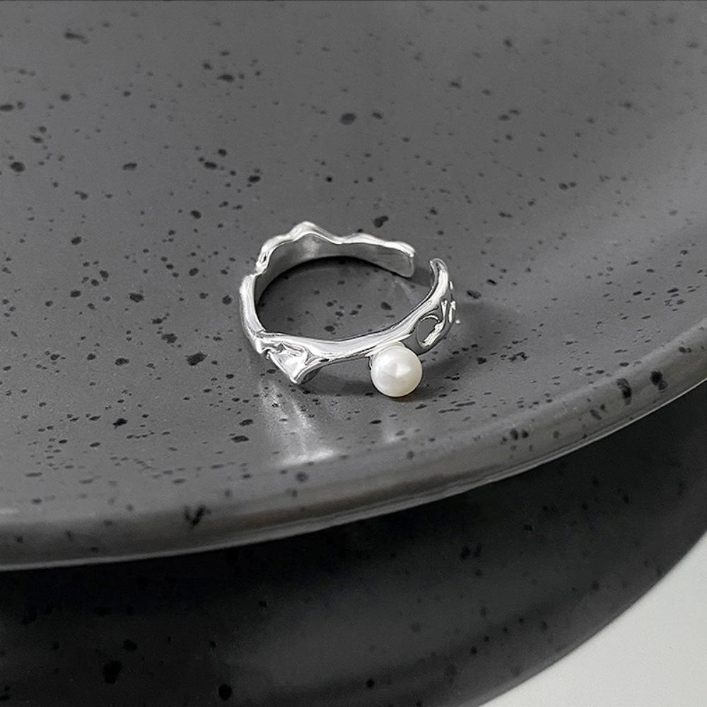 Retro Heavy Industry S plain ring, non-fading opening adjustable index finger ring