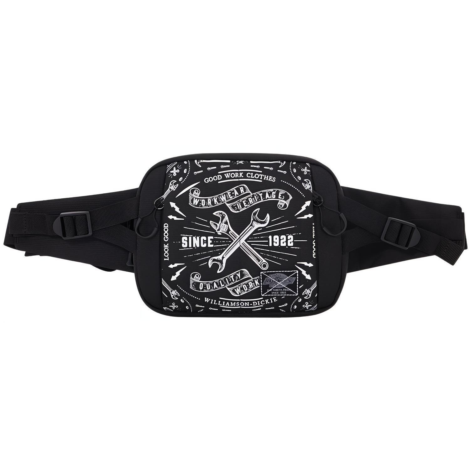 

New Dickies Polyester Waist Bag Chest Bag Small Unisex Black DK009614BLK 20.1*5.1*15.0CM