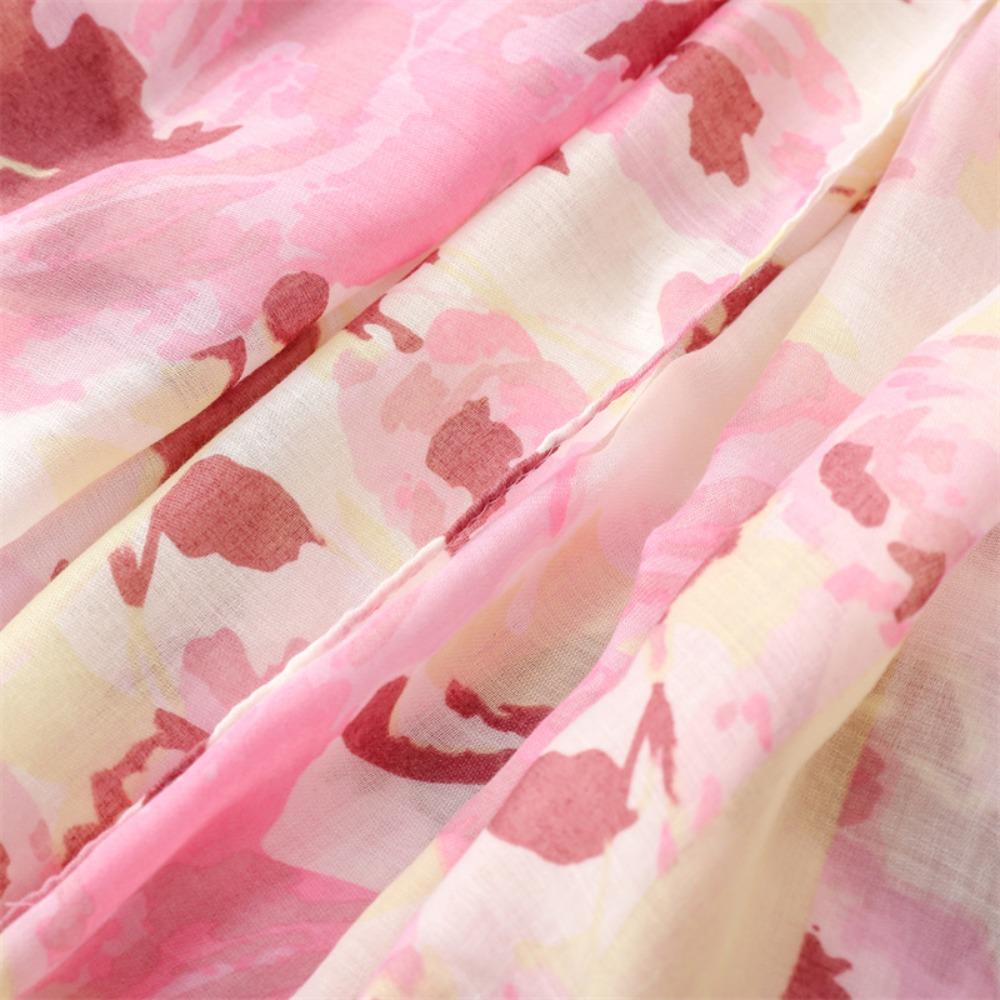 Wash Painting Style Soft Thin Scarf Korean Chiffon Shawl Wrap Tassel Viscose Shawl Scarf Female
