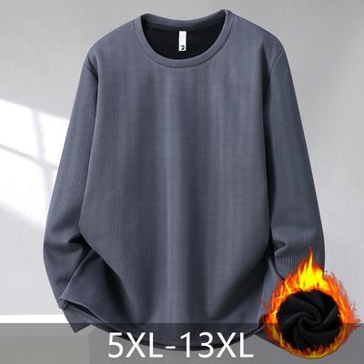 Felpe oversize alla moda autunno inverno taglie forti 5XL-13XL per uomo, abbigliamento spesso caldo foderato in pile, top a maniche lunghe, pullover casual da uomo