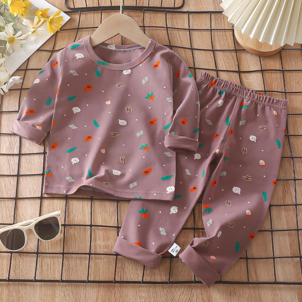 Kinder Baumwolle Langarm Pyjama Set Thermounterwäsche Weiche Bequeme Nachtwäsche Homewear A Klasse Sicherheit Kinder Loungewear