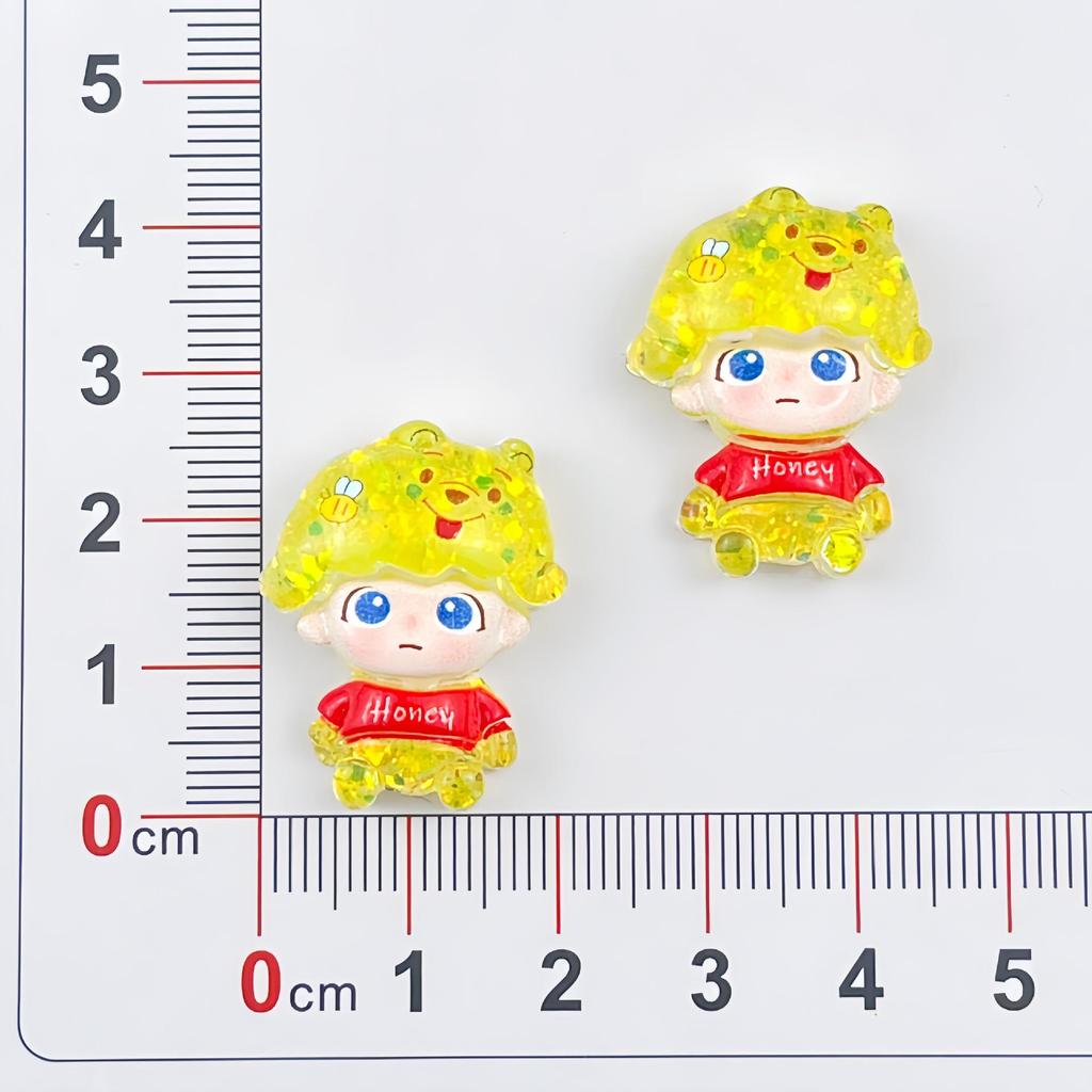Cartoon Glitter Bubble Girl Resin DIY Accessories for Phone Cases, Hair Clips, and Keychains.