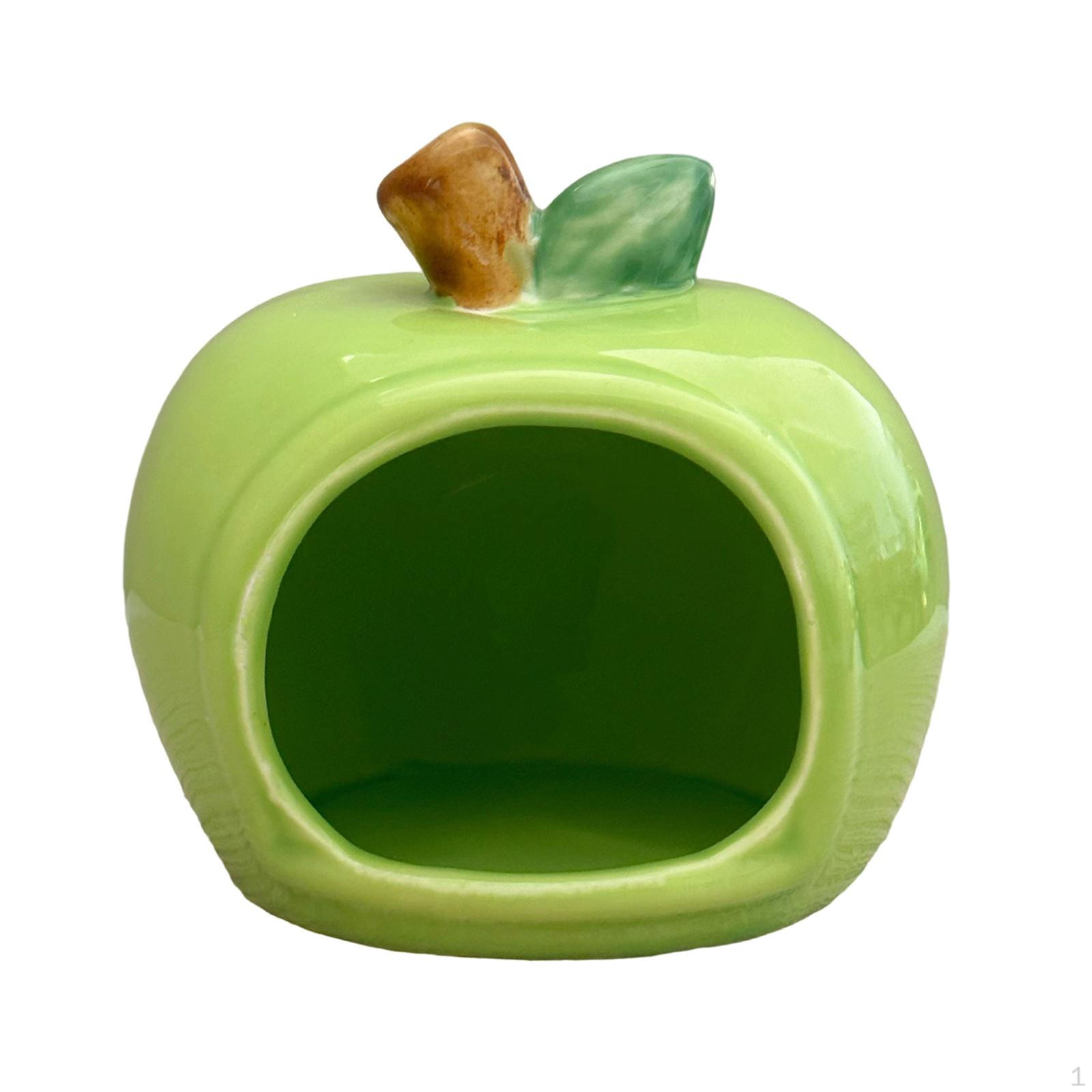 

Cartoon-designed Ceramic Hamster House. Ideal for Small Outdoor Pets. Nest Hamsters, Squirrels, зелений