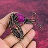 Faceted Kashmir Ruby Pendant Fish Pendant Copper Wire Wrapped Gemstone Jewelry