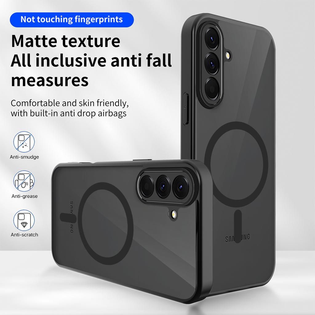 Magnetic Case for Samsung Galaxy A17 4G/A17 5G/F17 5G/M17 5G Skin Touch Matte Translucent PC + TPU Anti-Drop Phone Cover
