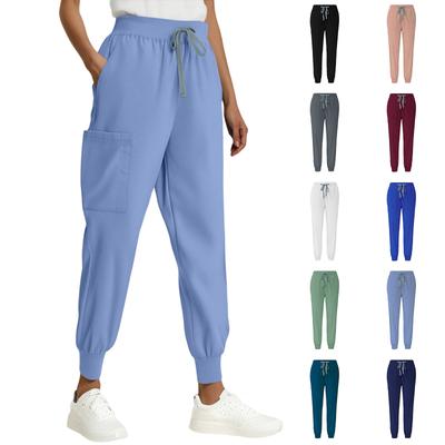 Pantaloni Casual da Donna alla Moda, Monocolore, Coulisse, Vita Elastica, Tasche, Protettivi
