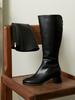 Shoopen [Signature] Jju Unnie Easy Slim Leather Long Boots 4Cm (Wide Plus) Hpwxlga102