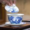 Chendexuan Riverside Poem Hand-Painted Porcelain Gaiwan