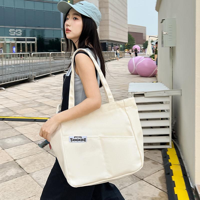 Canvas Bag Women's 2025 New Autumn Casual Cute Shoulder Bag Large Capacity Tote Bag Chain Messenger Bag