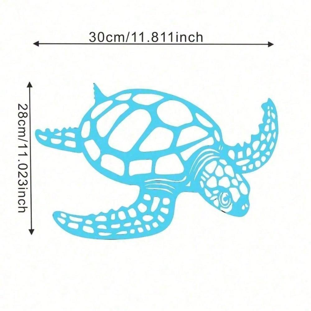 Metal Sea Turtle Wall Decor - Coastal Nautical Hollow Art for Living Room, Bedroom, Bathroom, Boho Hanging Ornament, Housewarming Gift, Holiday Decor