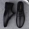 Simple Casual Leather Shoes for Men Comfortable Oxford Shoes Outdoor Walking Footwear Vintage Style Male Formal Dress Footwear