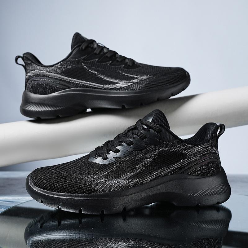 Large size men's shoes breathable fly-woven mesh sneakers men's shoes running shoes student casual shoes