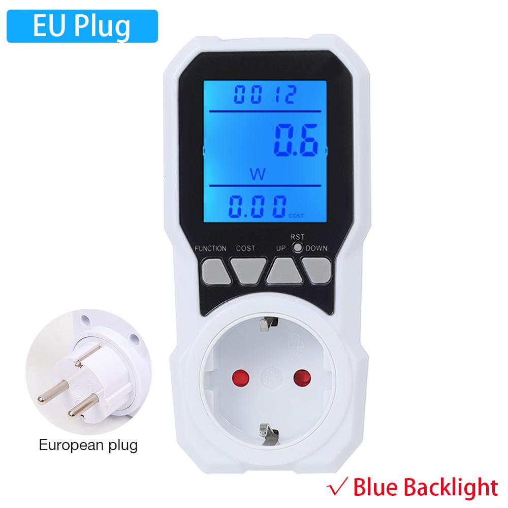 Electric Power Energy Meter LCD Digital Power Meter Socket KWH Electricity Consumption Volt Monitoring Household Energy Analyzer
