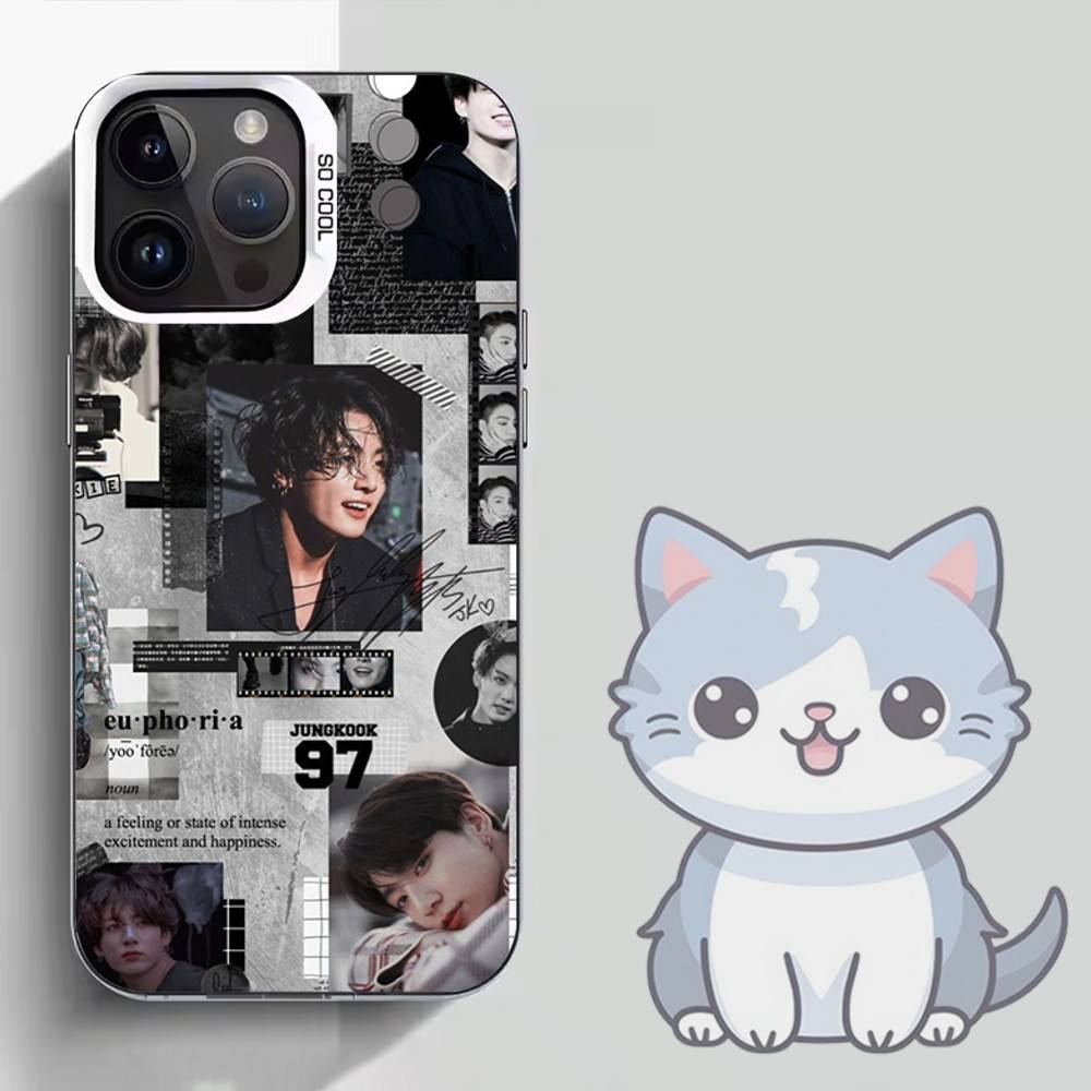 Kpop J-JungkookS Phone Case For iPhone 16,15,14,13,12,11,Mini,Pro,SE,MAX White Matte Shockproof Cover