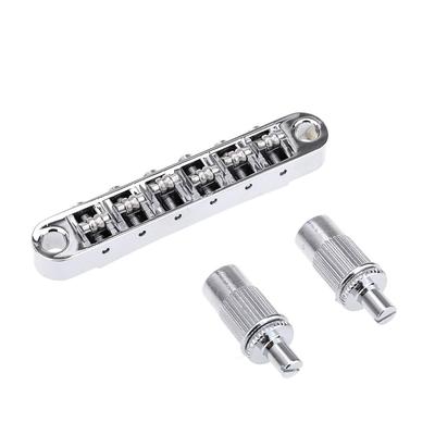 Musiclily Pro 10.4mm Pitch Roller Saddle Tune-O-Matic Bridge for LP Epiphone Les Paul SG Electric Guitars, Chrome