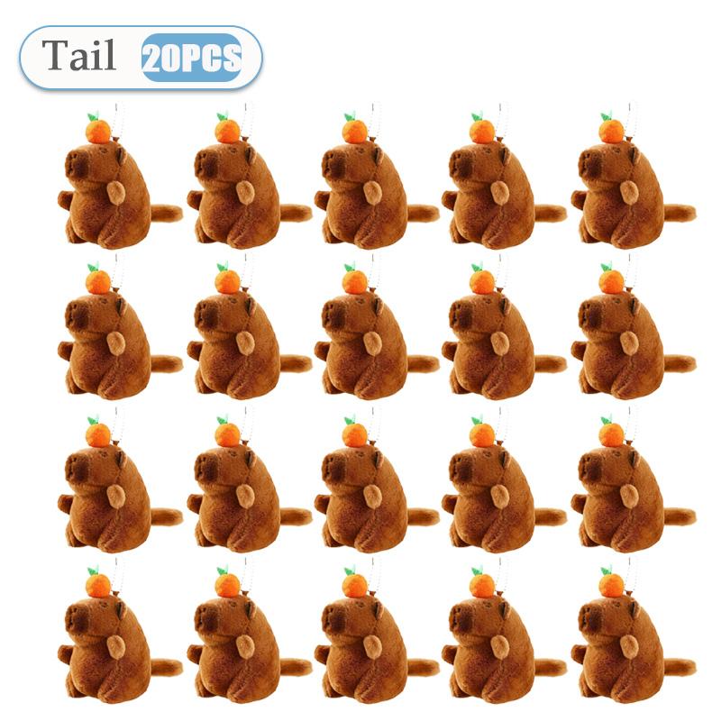 Cute Wagging Tail Capybara Pendant Capybara Drawing Jitterbug Wings Bee Water Dolphin Keychain Plush Doll Bag Hanging Ornaments