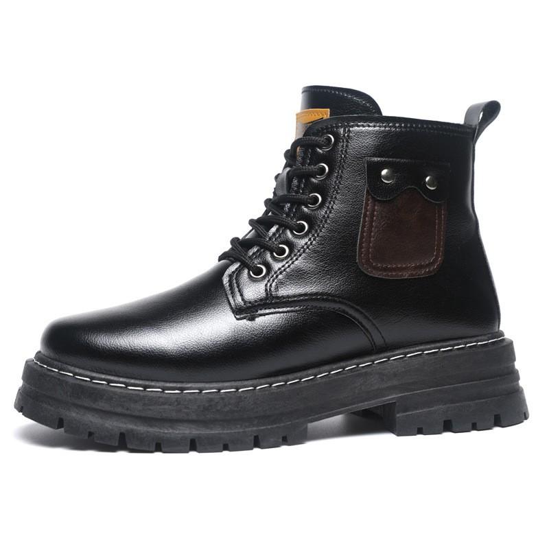 

Martin boots men s 2024 winter new high-top men s shoes cotton shoes velvet warm snow boots thick-soled non-slip leather boots 44