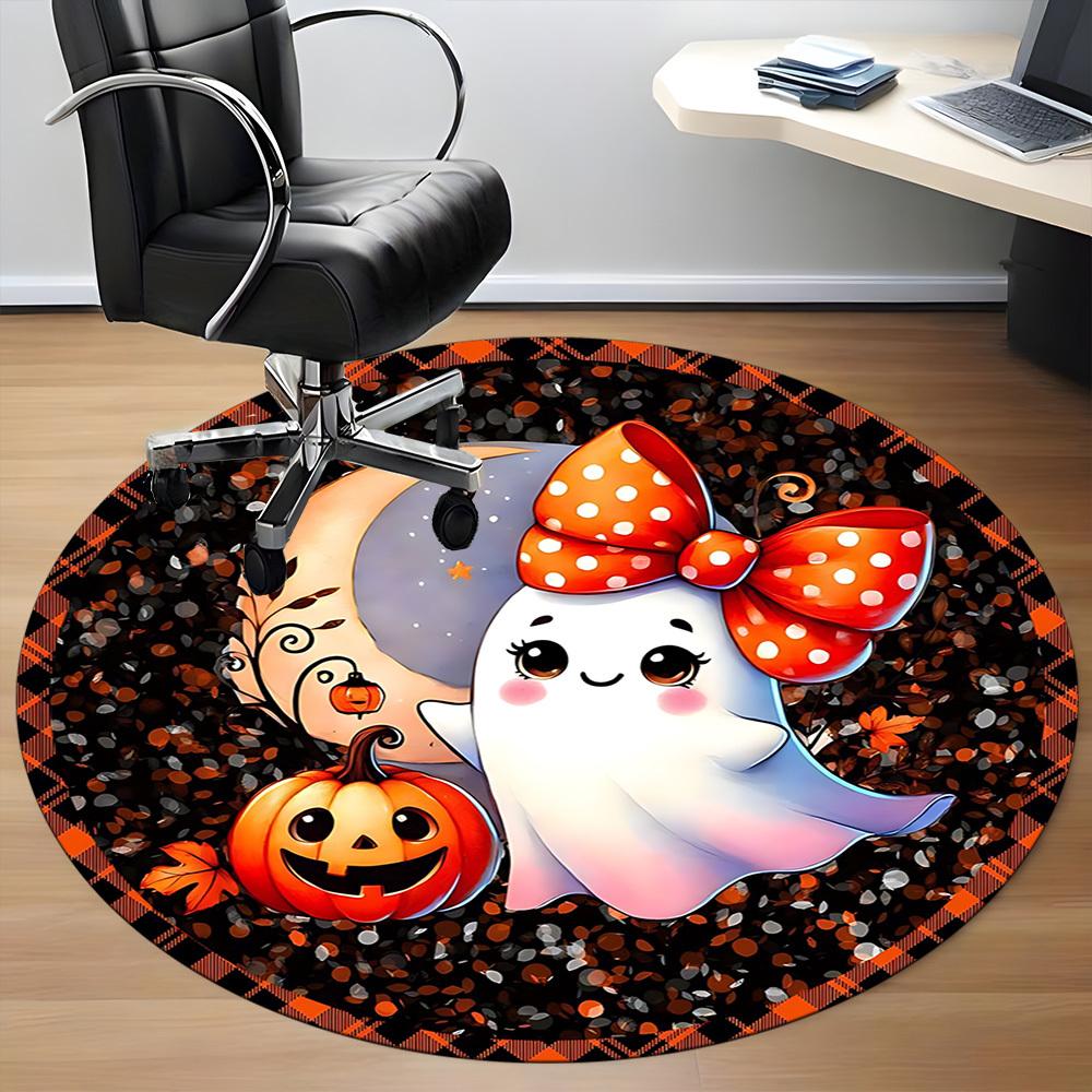 1pc Halloween Ghost Chair Carpet for Office Non-Slip, Lightweight, Machine Washable Rug for Office, Room - Holiday Decoryy251016004