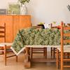 Floral Tablecloth Rustic Farmhouse Cotton Linen Blend Table Cover Dining Coffee