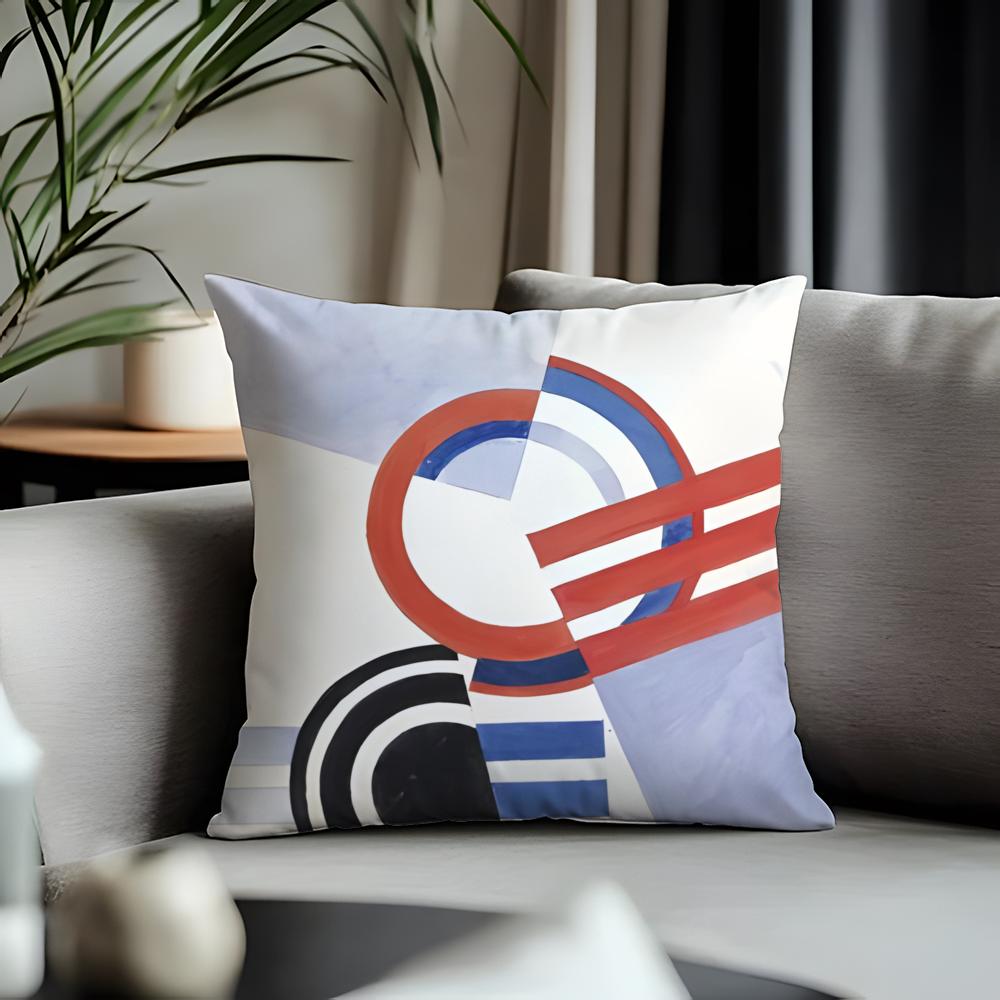 Fashion FFfrantisek Kupkaed Cushion Cover Antidustmite Pillowcase Invisible Zipper Silky Short Plush Sofa Cushion Cover