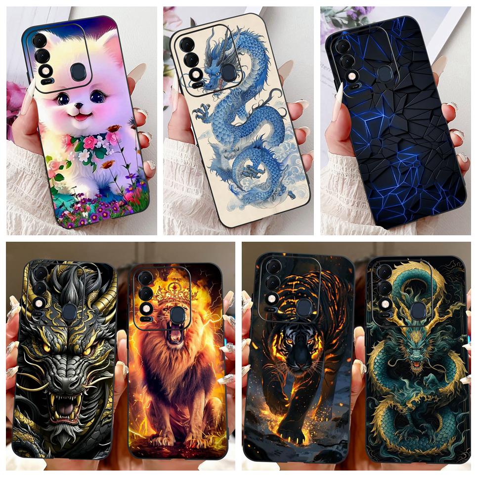 New Fashion Back Cover For Tecno Spark 8 8p 8c 8 Pro Case For Spark8c KG5k Phone Shell Cool Animals Luxury Girly Soft Silicone