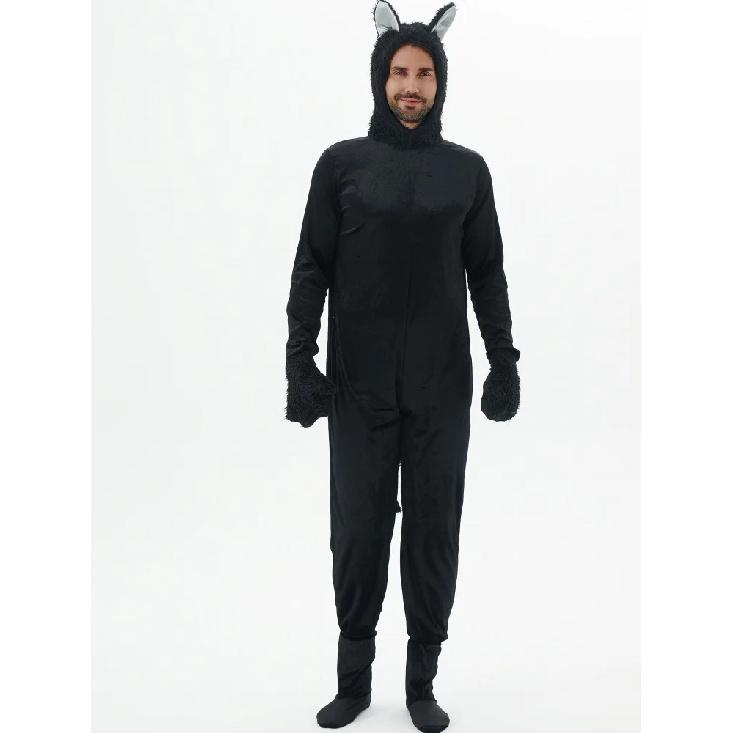 Adult Cosplay Black Cat Costume Animal Onesie Suitable for Halloween Party Dance Jumpsuits Costumes Props Suit Woman Men