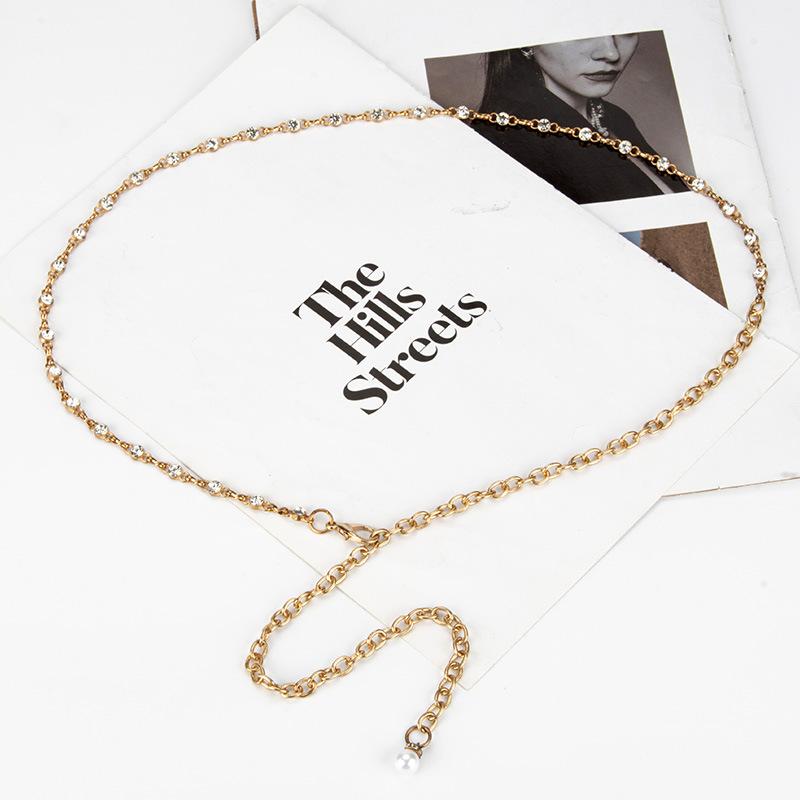 European and American Small Fragrance Style Retro Metal Waist Chain Women's Simple Suit Dress Decorative Body Chain Women's Belt