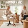 Swivel Lounge Chair, Velvet Accent Chair, Shell Backrest, Beige