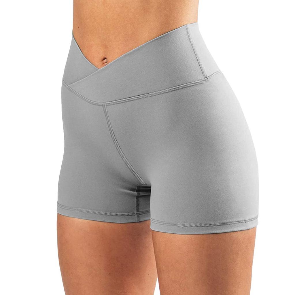 Women's High Waist Print Workout Yoga Shorts Hidden Pockets Athletic Shorts Legs