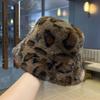 Leopard Print Fisherman's Hat British Autumn Winter Warm Hat  for Daily Wear