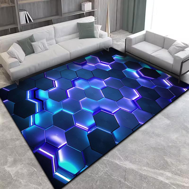 Texture Luxury Rug  Non-Slip Carpet for Living Room Bedroom Gaming Room Floor Mat Home Decor