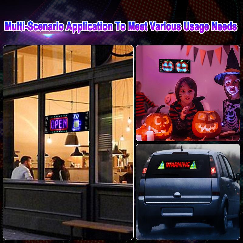 Car LED Sign Bluetooth Smart APP IP65 LED Pixel Panel Night Light DIY Programmable Flexible LED Display For Car Store Hotel Bar