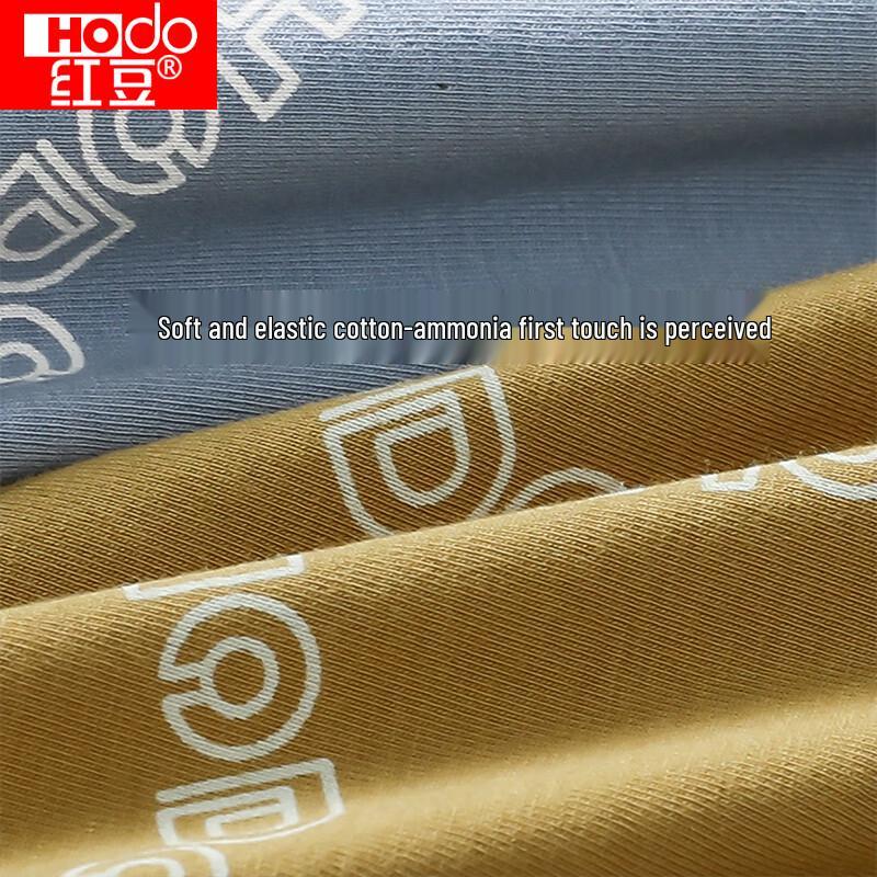 Hongdou Men's Pure Cotton Antibacterial Printed Boxer Briefs 4-Pack