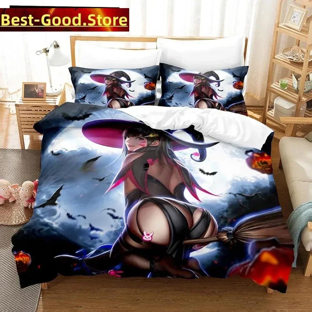 3D Anime Sexy Girls Overwatch Bedding Set Printed Bed Set With Pillowcase Duvet Cover Soft Single Double Queen Super King Size