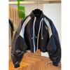 Spring Autumn Men's and Women's Zipper Design Loose Casual Stand Collar Windbreaker Jacket Women's Short Jacket Jacket Top