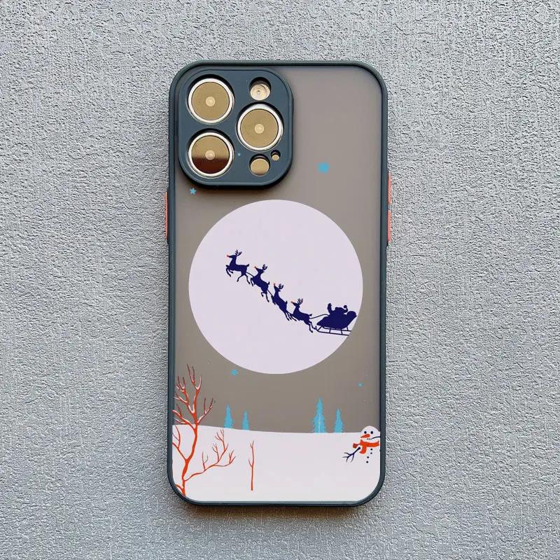 Christmas Winter Snow Scenery Phone Case For iPhone 16 15 14 13 12 11 Pro Max Mini X XS XR 7 8 Plus Shockproof Hard Cover Fundas