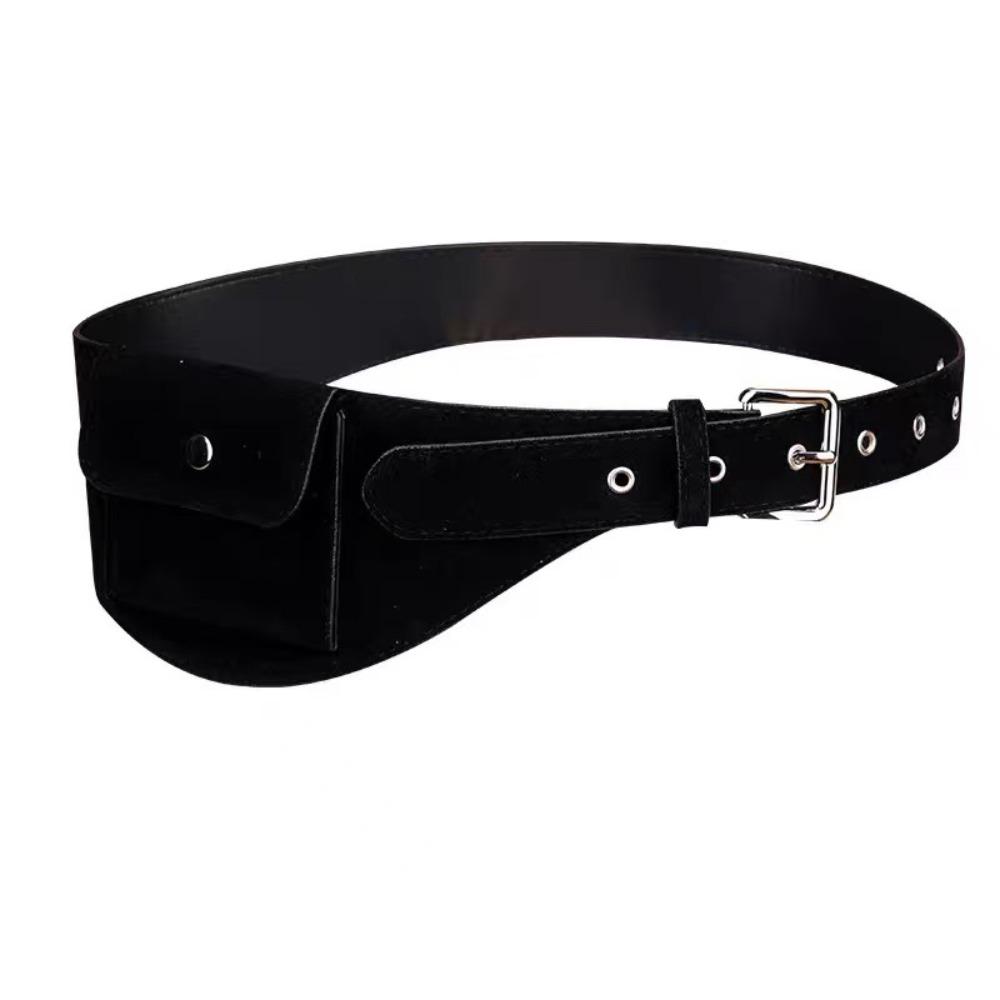 

Korean Style Belt Waist Bag PU Waist Packs Portable Women Belt Bag Women чорний