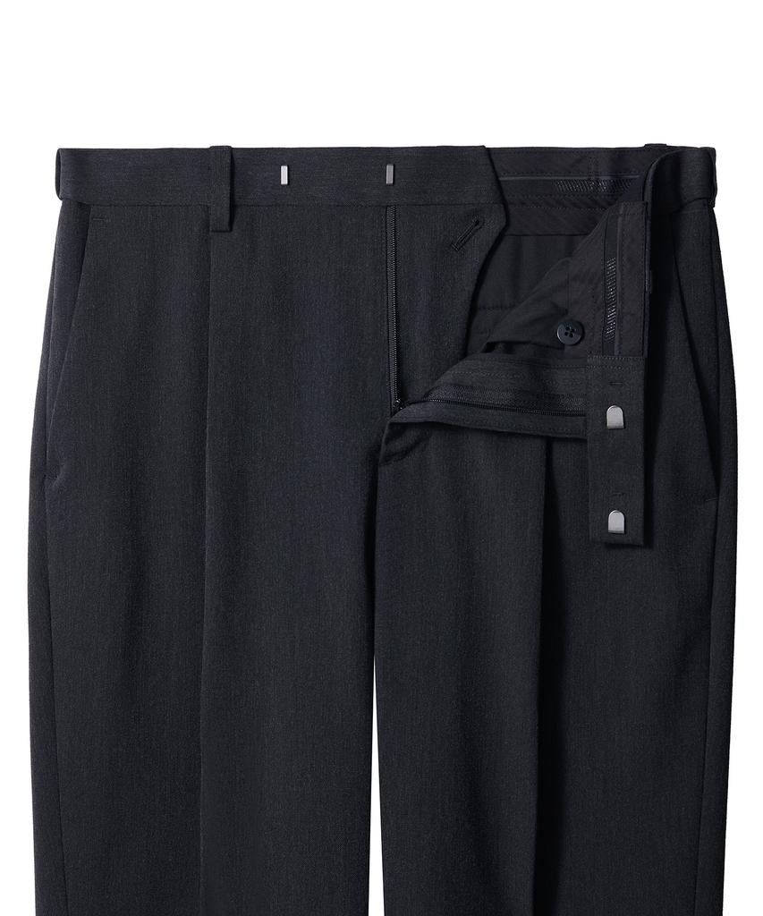 Musinsa Standard Recycled One-Tuck Relaxed Tapered Hidden Banding Crop Slacks [Charcoal Gray]