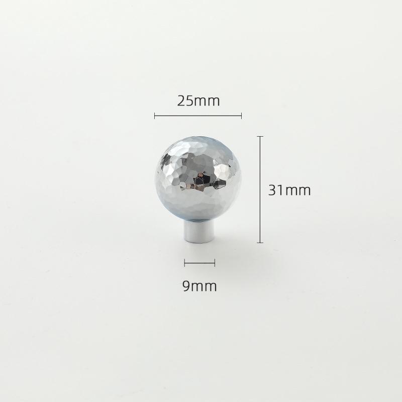 Brass Silver Ball Furniture Pull Handles Hand-Forged Hammer Cabinet Handles Door Drawer Knob Kitchen Wardrobe Cupboard Pulls