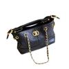 New Xiaoxiangfeng sheepskin and frosted leather rhombus chain DIY buckle tote leisure bag