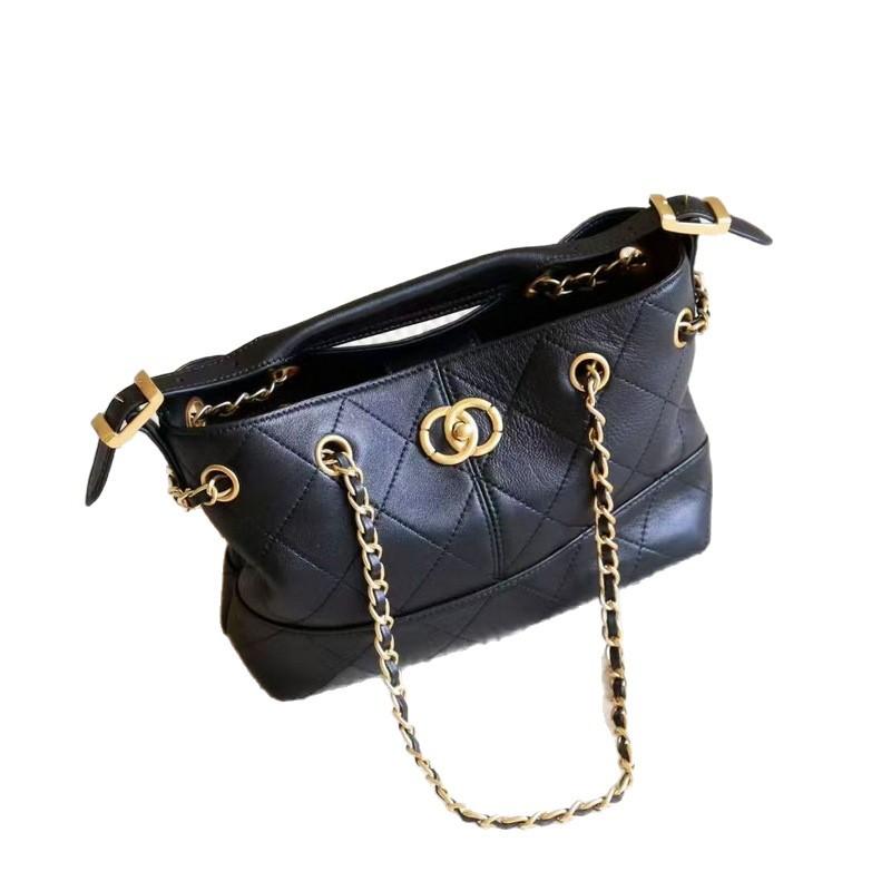 New Xiaoxiangfeng sheepskin and frosted leather rhombus chain DIY buckle tote leisure bag