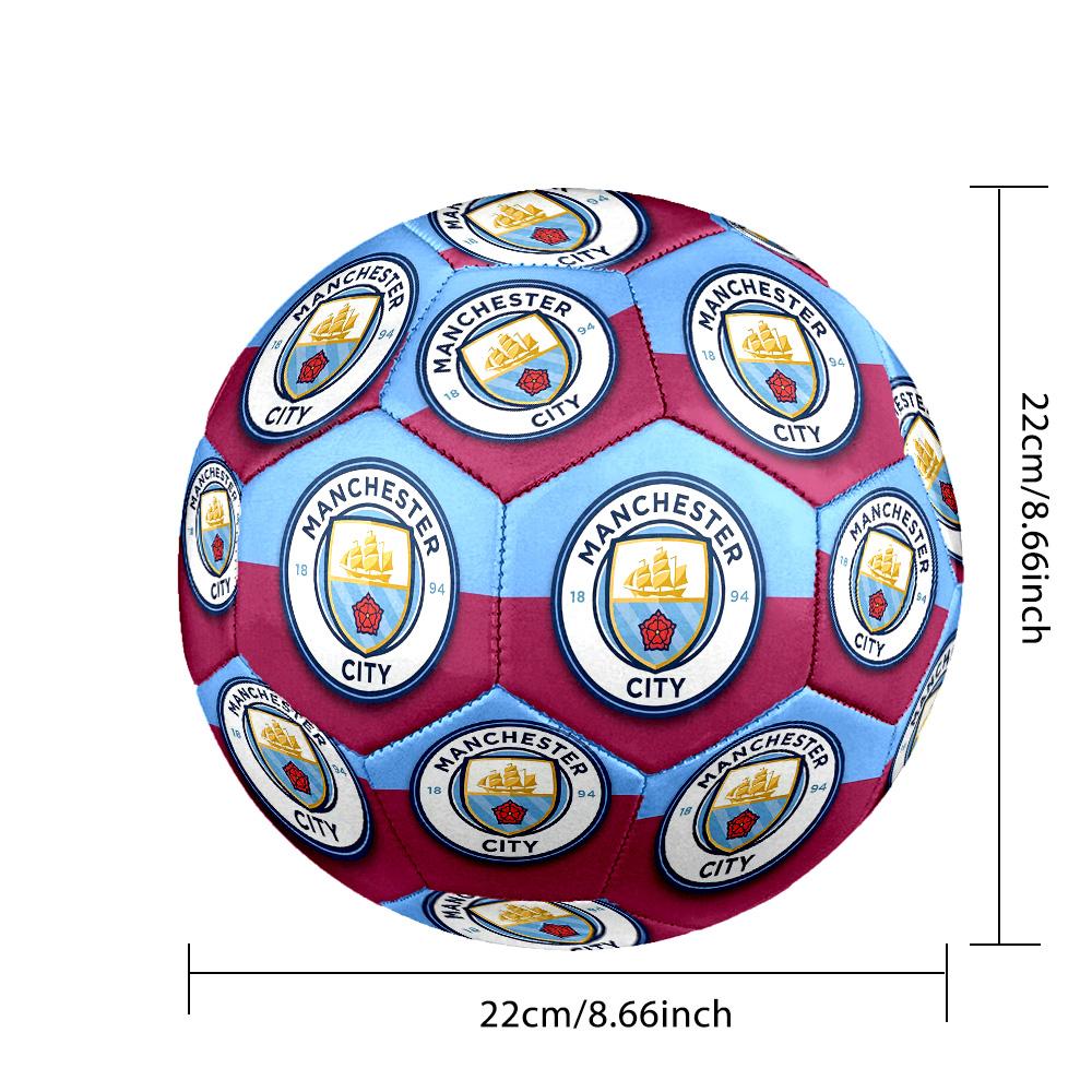 Manchester CitySoccer Ball Colorful All Ages Machine Stitched PVC Competition Ready Durable High-Bounce