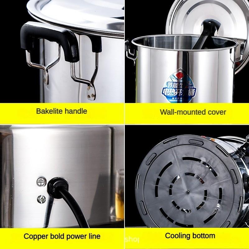 18-68L Stainless Steel Electric Heating Water Bucket Commercial High Capacity Insulation Barrel Household Heating Boiling Water Machine
