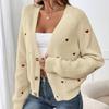 Casual Minimalist Cardigan Knit Outerwear For Women