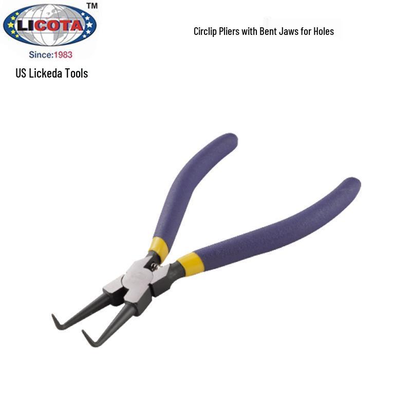 USA LICOTA Bent Nose Circlip Pliers 5-9 Inch, Special Alloy Steel, APT-38007 5 Inch