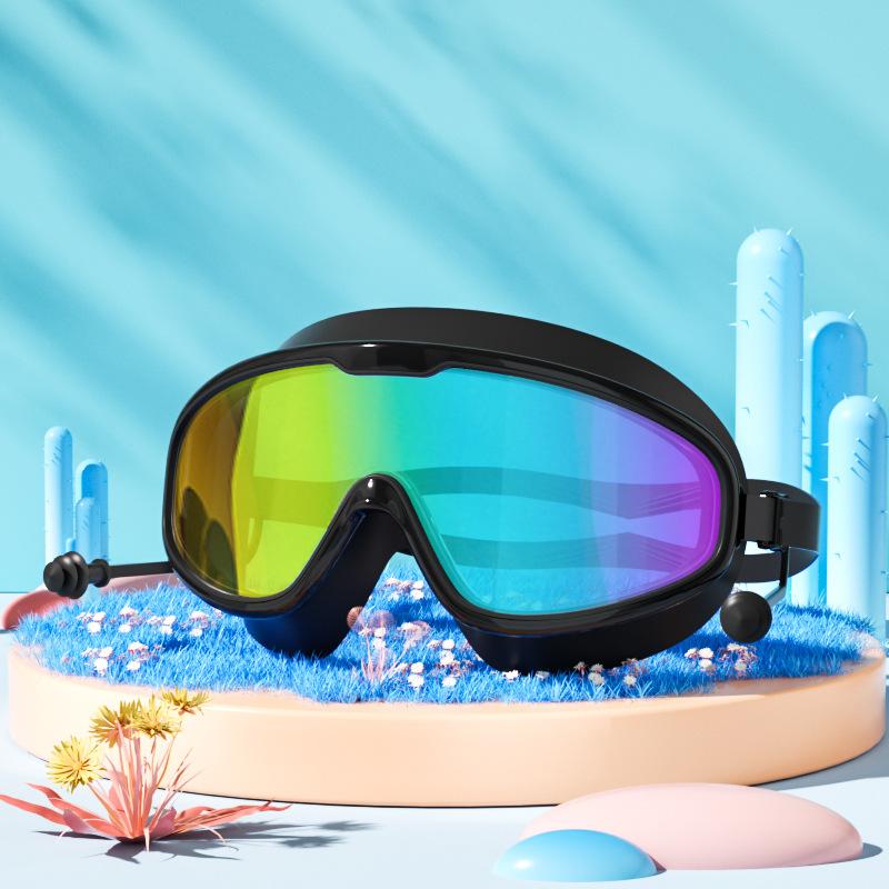 Swimming Goggles Big Frame Swimming Goggles Big Frame HD Wide View Anti-Fog UV Protection Swimming Goggles for Adults No Leaking