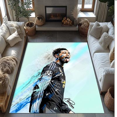 Jude Bellingham Printed Flannel Area Rug Non Slip Soft Polyester Floor Carpet Indoor Decor Mat for Bedroom Living Room Sofa