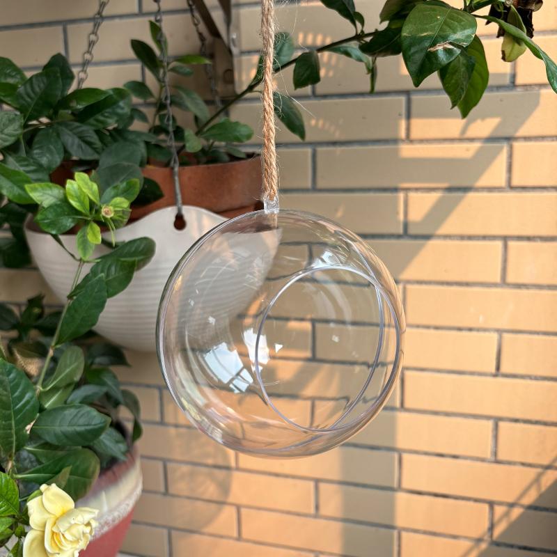 Hanging Bird Feeder Birdhouse Transparent Spherical Shape Bird Nest Garden Decor